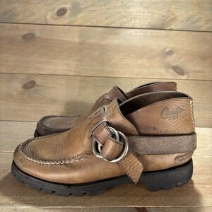 JL coombs mens size 9 shoes brown leather slip on comfort ring boots